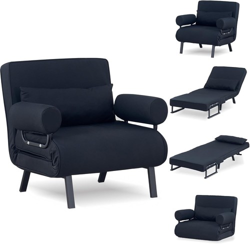 Black folding sofa - black,