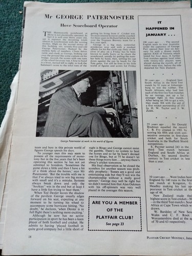 Kvc29 ephemera 1963 cricket - ,
