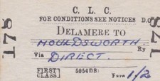 Cheshire Lines Committee Railway Ticket DELAMERE 178