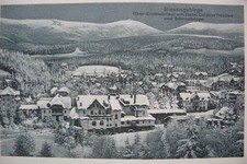 old postcard from OBER-KRUMMHÜBEL Silesia hotel Golden Peace around 1920