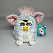 Vintage Furby Babies Blue Furby Battery Powered Pet Toy Tiger 1999 WORKING +TAGS