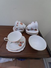 Vintage Windsor Bone China Part Tea Service 17 pieces  Chrysanthemum Pattern 