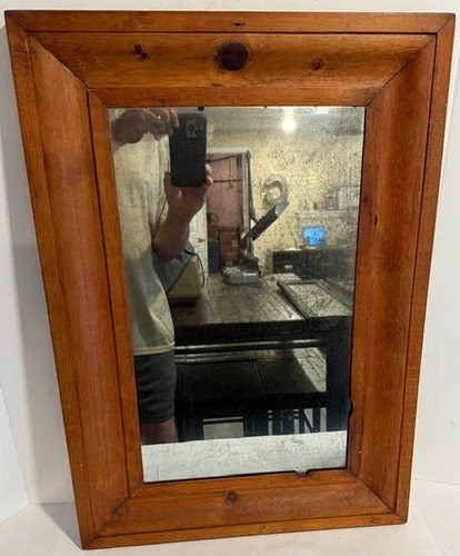 Rare antique pine mirror - antique,