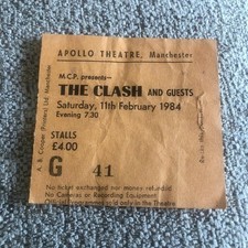 The Clash ticket Manchester Apollo 11/02/84 #G41