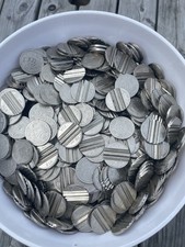 100 pcs fruit machine gaming slot token silver metal groove