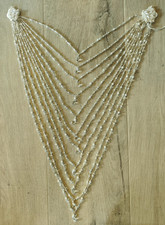 Beautiful Multi Strand Crystal  & Pearl Bridal Back Drop Necklace Backless Dress