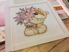 Fizzy Moon Button Bouquet Bear Design cross stitch chart only/ 3156