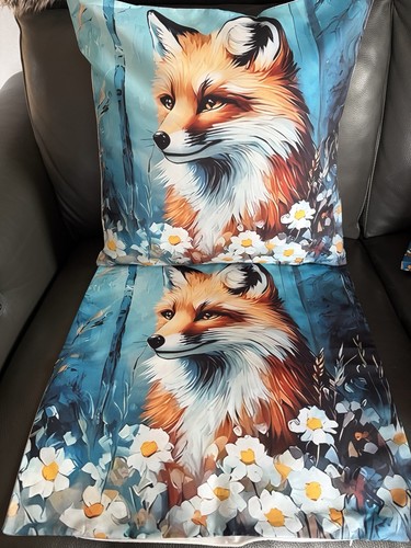 Blue orange white fox - orange,
