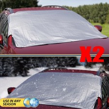 2 X Car Windscreen Cover Ice Frost Shield Snow Protector Sun Shade Van
