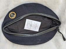 Genuine British Issue Royal Navy Blue Wool Beret & Cap Badge