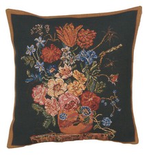 Cushion Cover - Black Flora