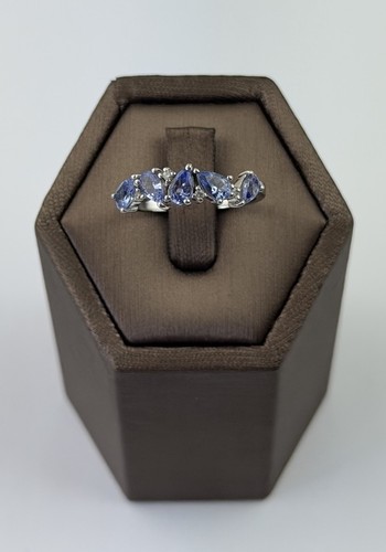 Tanzanite and diamond 9ct - and,