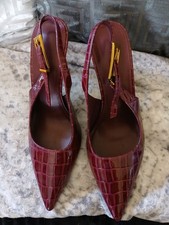 Burgundy Croc Effect  Shoes