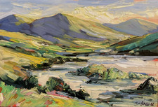 Impressionist Irish Landscape signed oil painting on board