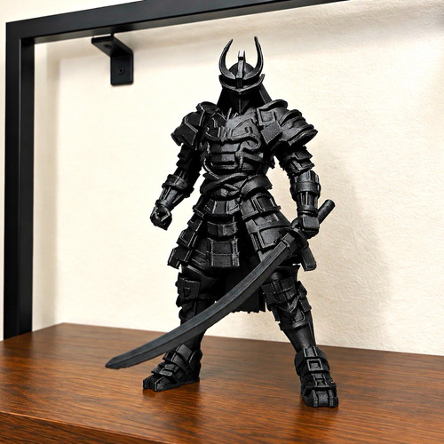 Samurai figurine statue black - samurai,
