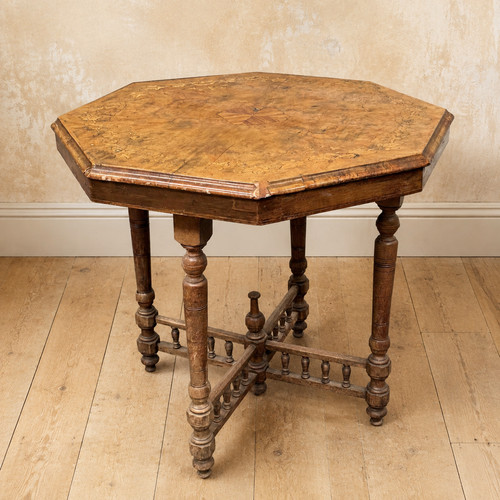 Antique octagonal walnut - antique,