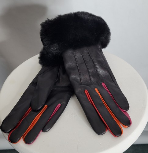 Black faux leather - black,