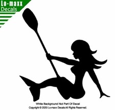 Paddle Mermaid Kayaking River Sports Ocean Sea Whitewater Die Cut Vinyl Decal