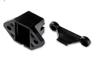 Black door retainer catch - black,