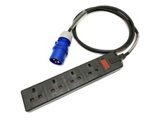 16Amp Plug to 13Amp 4 Gang Socket Adaptor Heavy Duty Converter Fly Lead 16A-13A