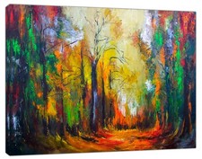 Abstract canvas wall art - art, trees