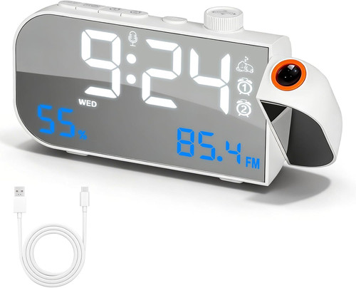 Projection alarm clock - alarm, fm