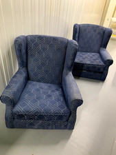 2 x Next Ltd - Blue - Sherlock High Wingback Armchairs - Excellent condition