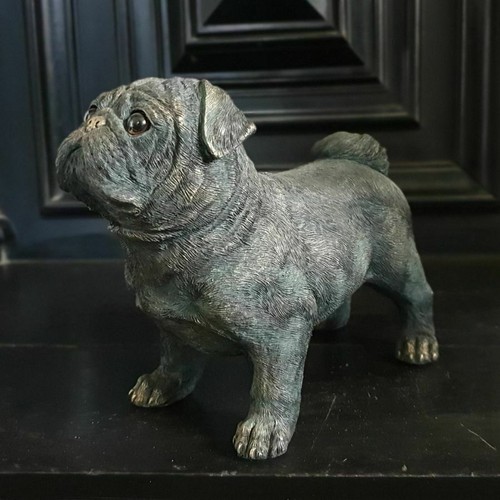Standing pug puppy dog statue - standing,