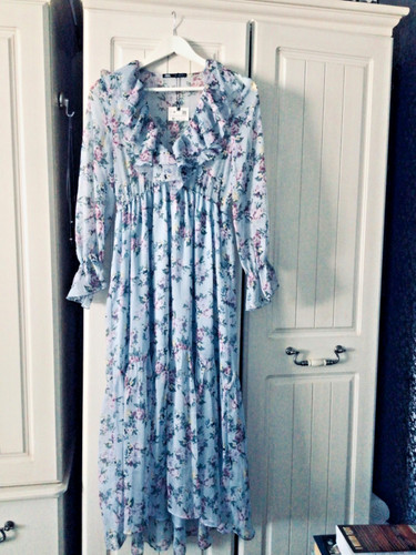 New zara pale blue - blue, floral