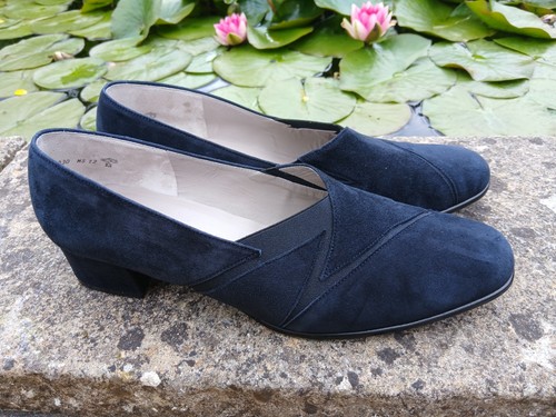 Gabor navy blue suede shoes - blue,