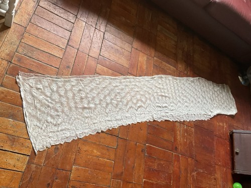 Vintage cream lace curtain - cream,