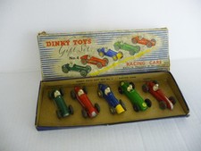 Vintage Dinky Gift Set No. 4; Racing Car set; boxed; early 1950's die-cast toys