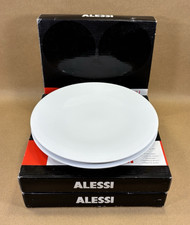 Alessi KU Dessert Plates by Toyo Ito 2006 – Set of 6, 8” White Porcelain, Boxed