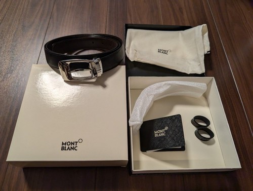 Montblanc leather belt black - leather,