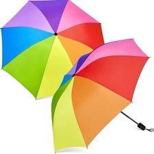Box Of 20 Lightweight Windbproof Rainbow Umbrella For Travel
