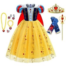 Girl Snow White Dress for Kids Party Fancy Up Costume Princess Birthday Outfit