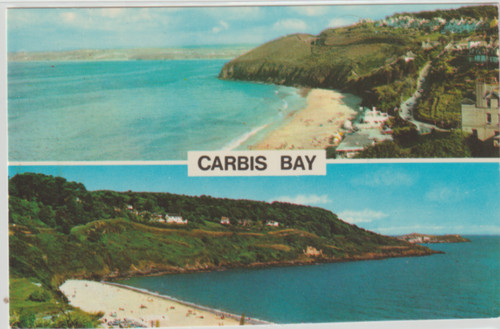 Carbis bay vintage postcard - carbis,
