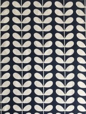 Orla Kiely Tiny Stem Whale Navy Lightweight Cotton Fabric New Assorted Sizes