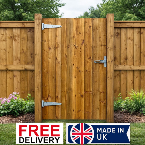 Featheredge wooden garden gate - wooden,