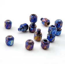 Damascus Titanium Thumb Stud