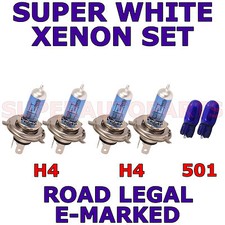 DAEWOO MATIZ HATCH 1998-2005 SET H4  H4  501 W5W XENON LIGHT BULBS