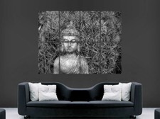 BUDDHA STATUE SHIVA LARGE WALL ART POSTER MEDITATION SPIRITUAL PRINT RELIGION 