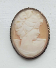 Old Brass Cameo Brooch 19th
