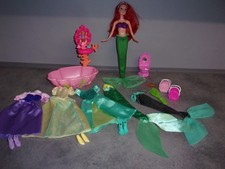 BARBIE DISNEY ARIEL MERMAID DOLL WITH DRESSES SHOES TAILS BAGS & MORE