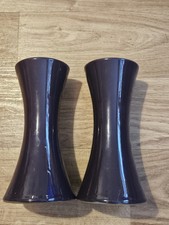 Pair Of Vintage Lavender Coloured Bourne Denby Vases 21cm Tall