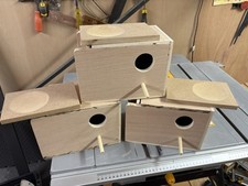 3 X Budgie Nest Nesting Breeding Box With Concave Size 8.5” x 5.5” x 5.5”