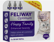 Feliway Optimum 48ml Happy Family Cat Stress Relief 3x30 Day Pack Refill