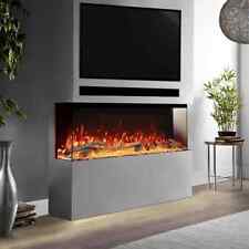 3D Panoramic 40" Modern Wall Electric Fire 3 Side Wall-Inset Fireplace LED Flame
