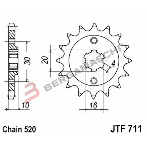 Sprocket 711 z14 cagiva - jt, 125