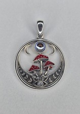 Moonstone mushroom pendant 925 - mushroom,